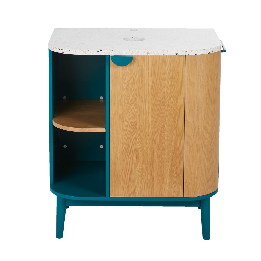 Meuble vasque salle de bains vert et plan en terrazzo - Maisons du Monde