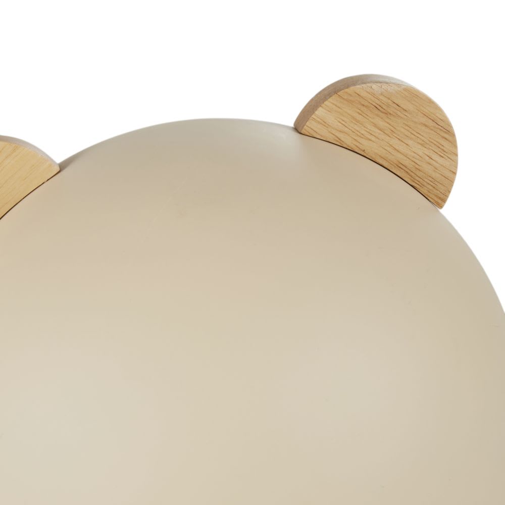 Mini lampe à poser métal beige avec oreilles en bois d'hévéa (Maisons du Monde) - Image 1