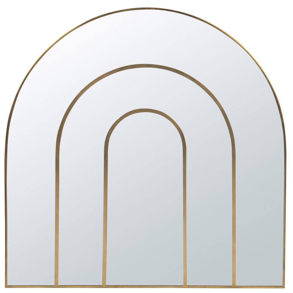 Miroir arc-en-ciel en laiton doré 30x30