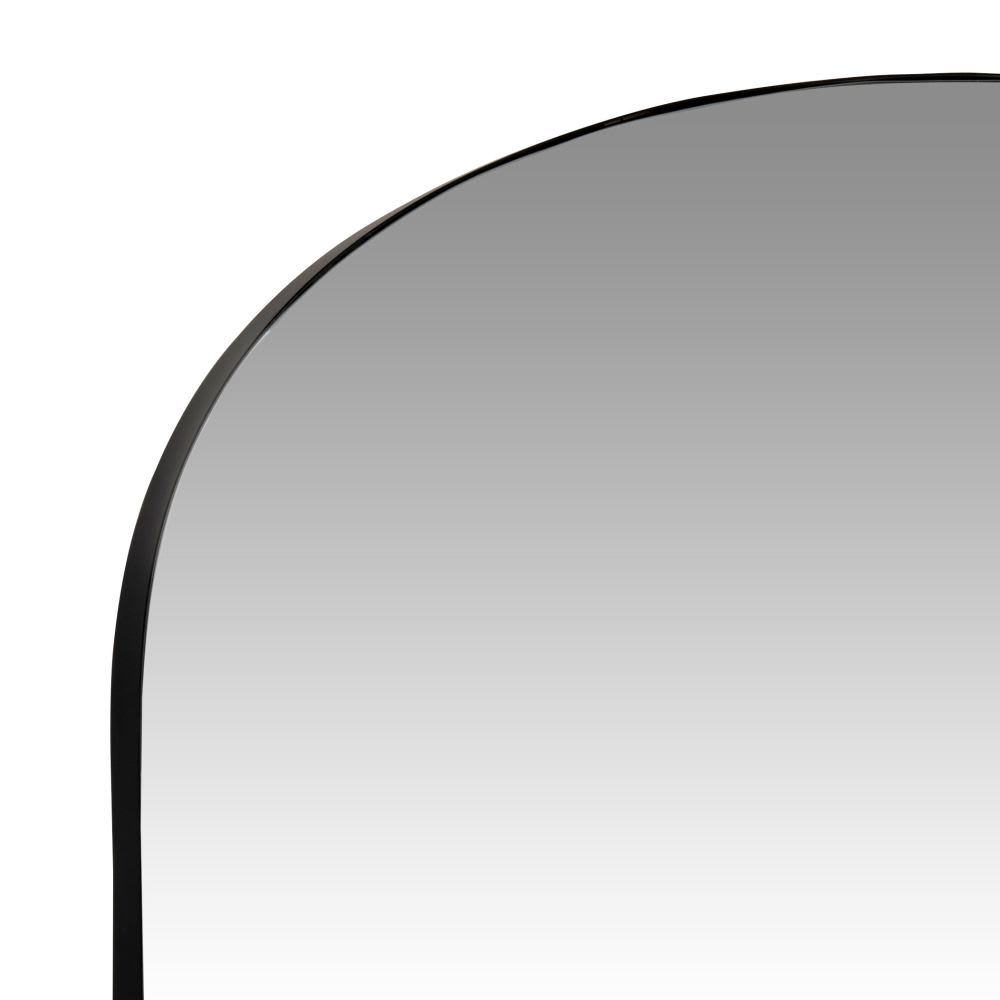 Miroir arche en acier noir, 80x85 cm