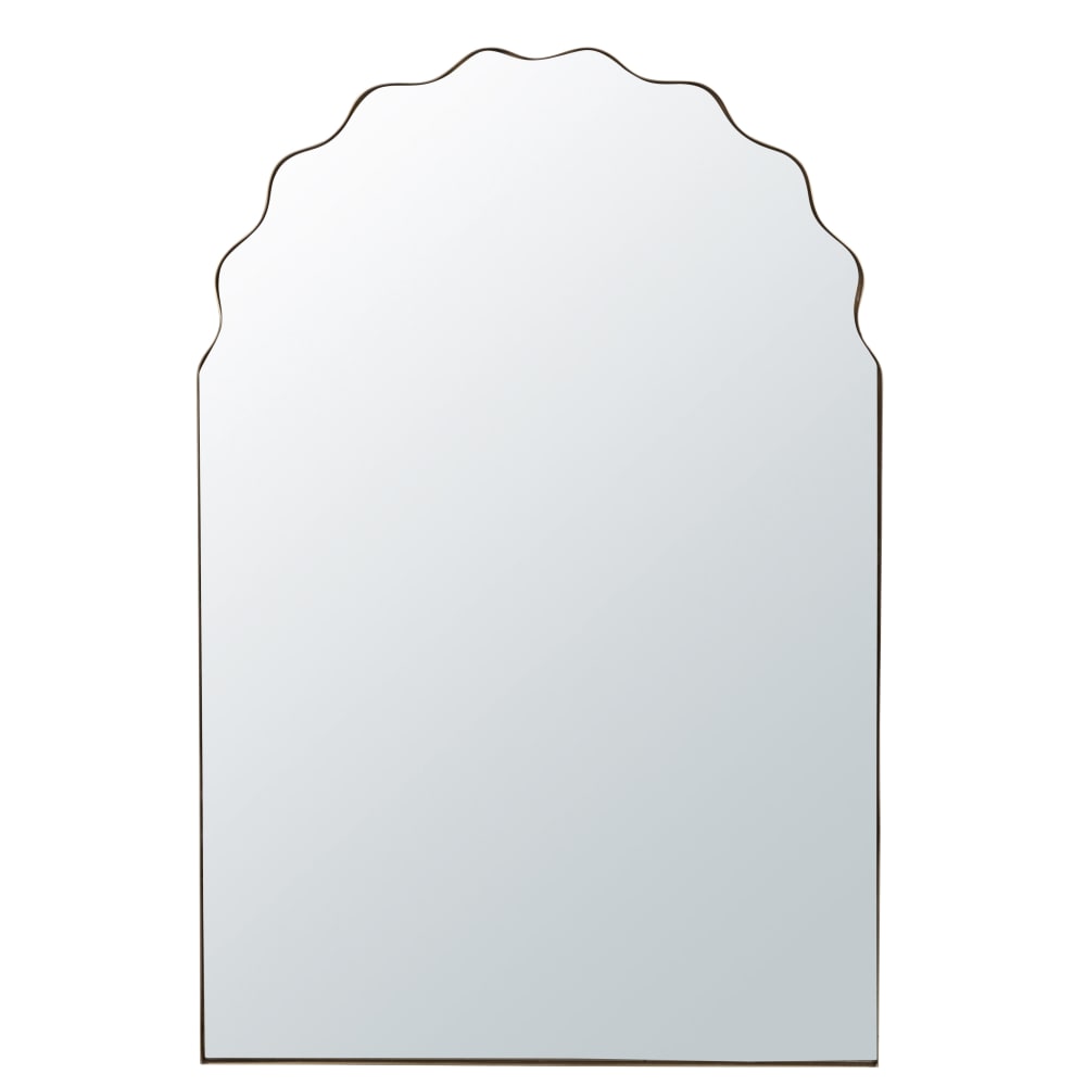 Miroir arche en aluminium doré, 60x90 cm