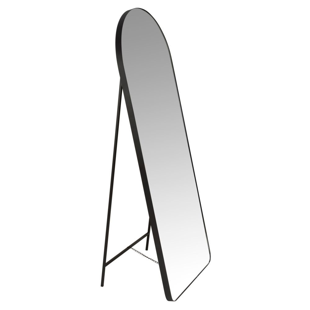 Miroir arche sur pied en acier noir, 60x150 cm