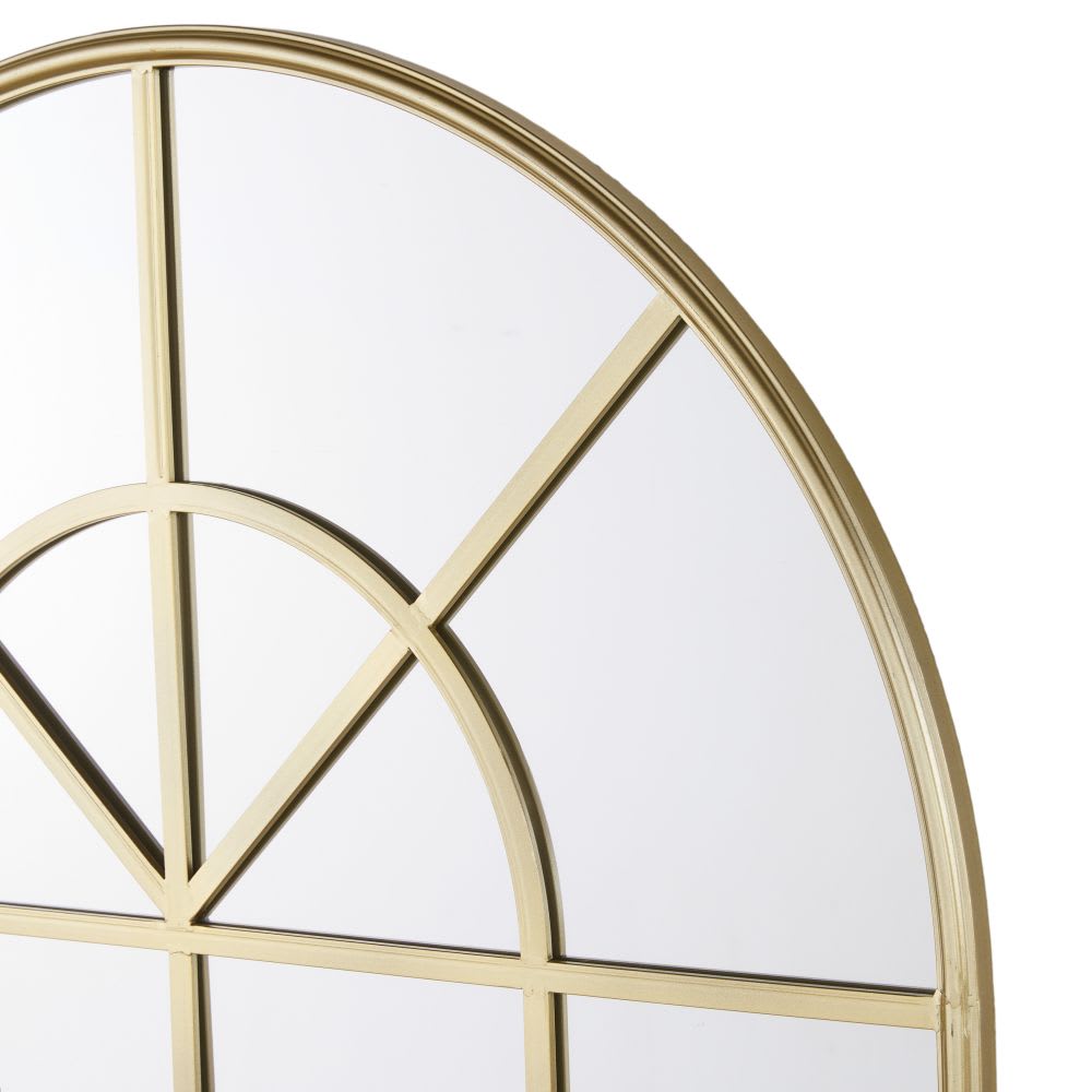 Miroir fenêtre arche en acier doré, 90x140 cm - Maisons du Monde
