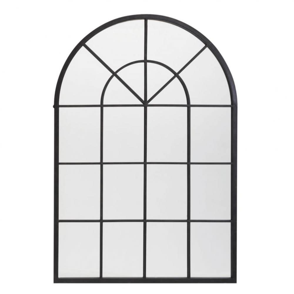 Miroir fenêtre arche en métal noir 92x135