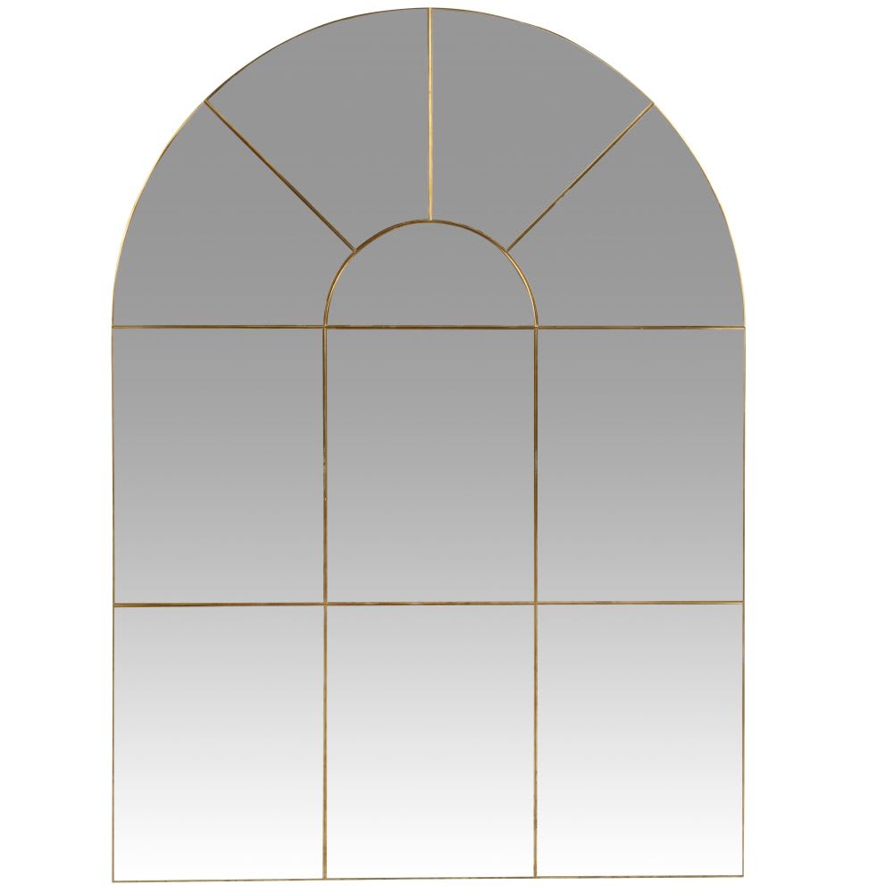 Miroir fenêtre en acier doré, 80x110 cm