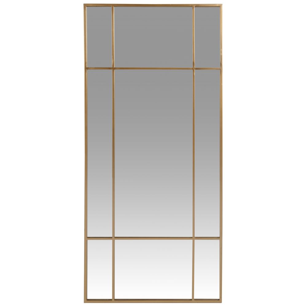 Miroir fenêtre rectangulaire en métal doré 50x110