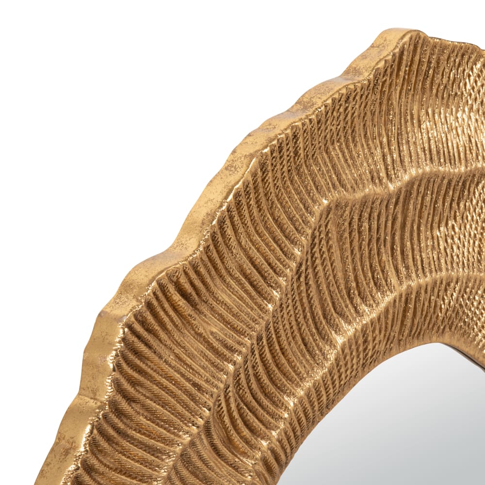 Miroir fleur en métal doré, D90 cm - Maisons du Monde