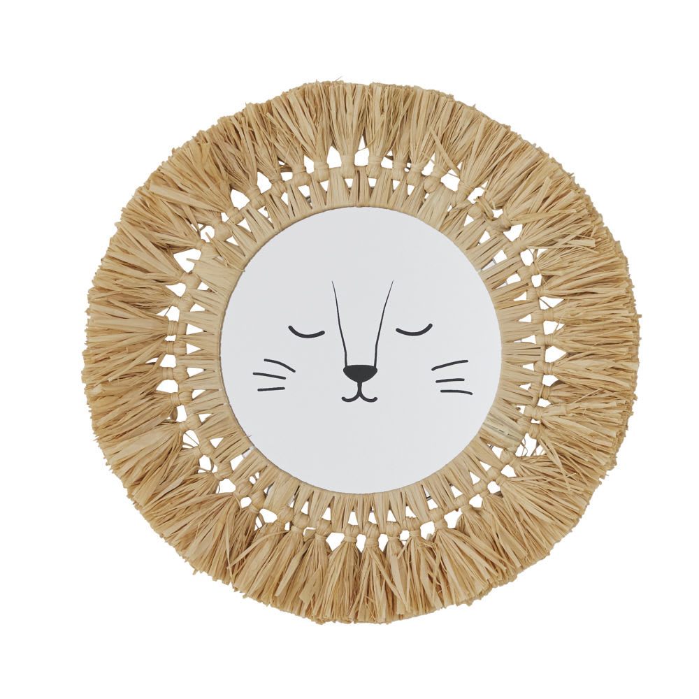 Maisons du Monde - Miroir lion en raphia D39