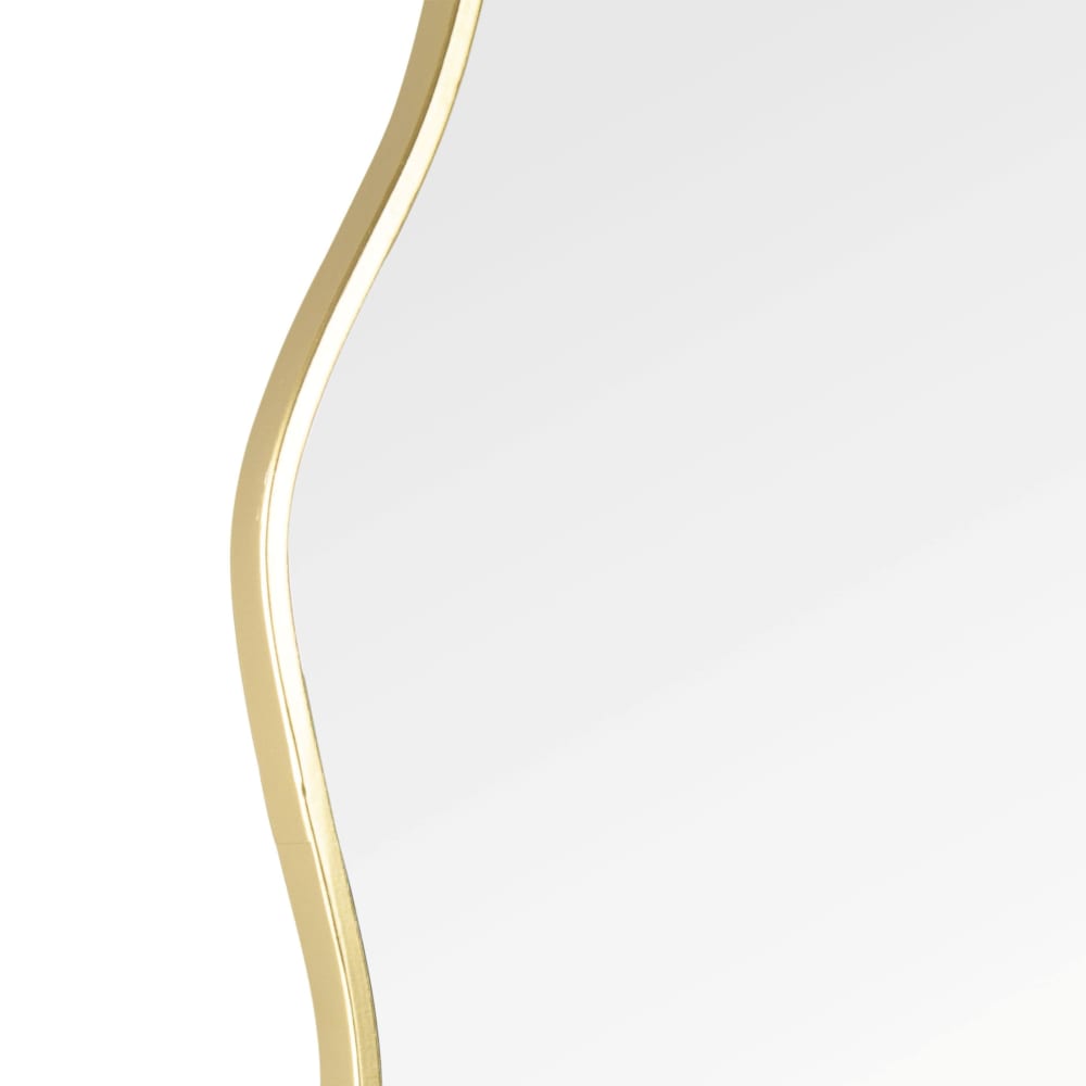 Miroir organique en acier doré, 45x100 cm — vue 3