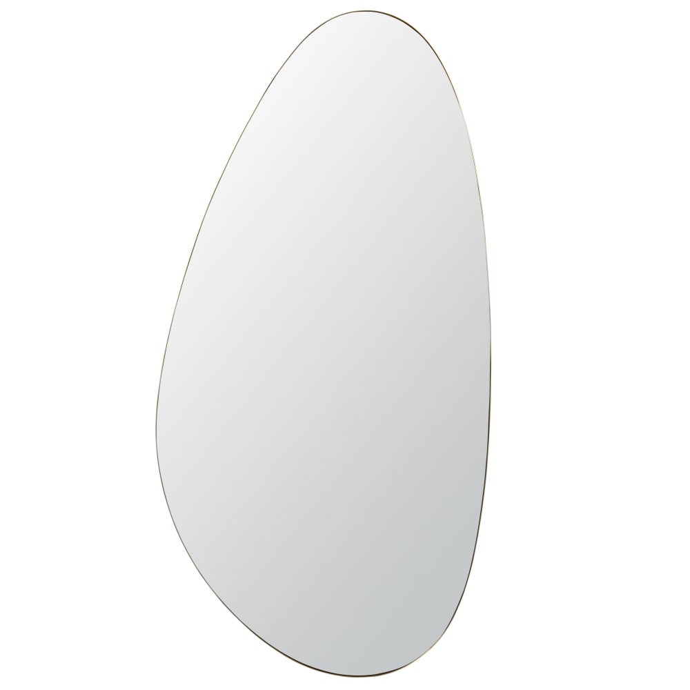 Miroir organique en acier doré, 71x140 cm