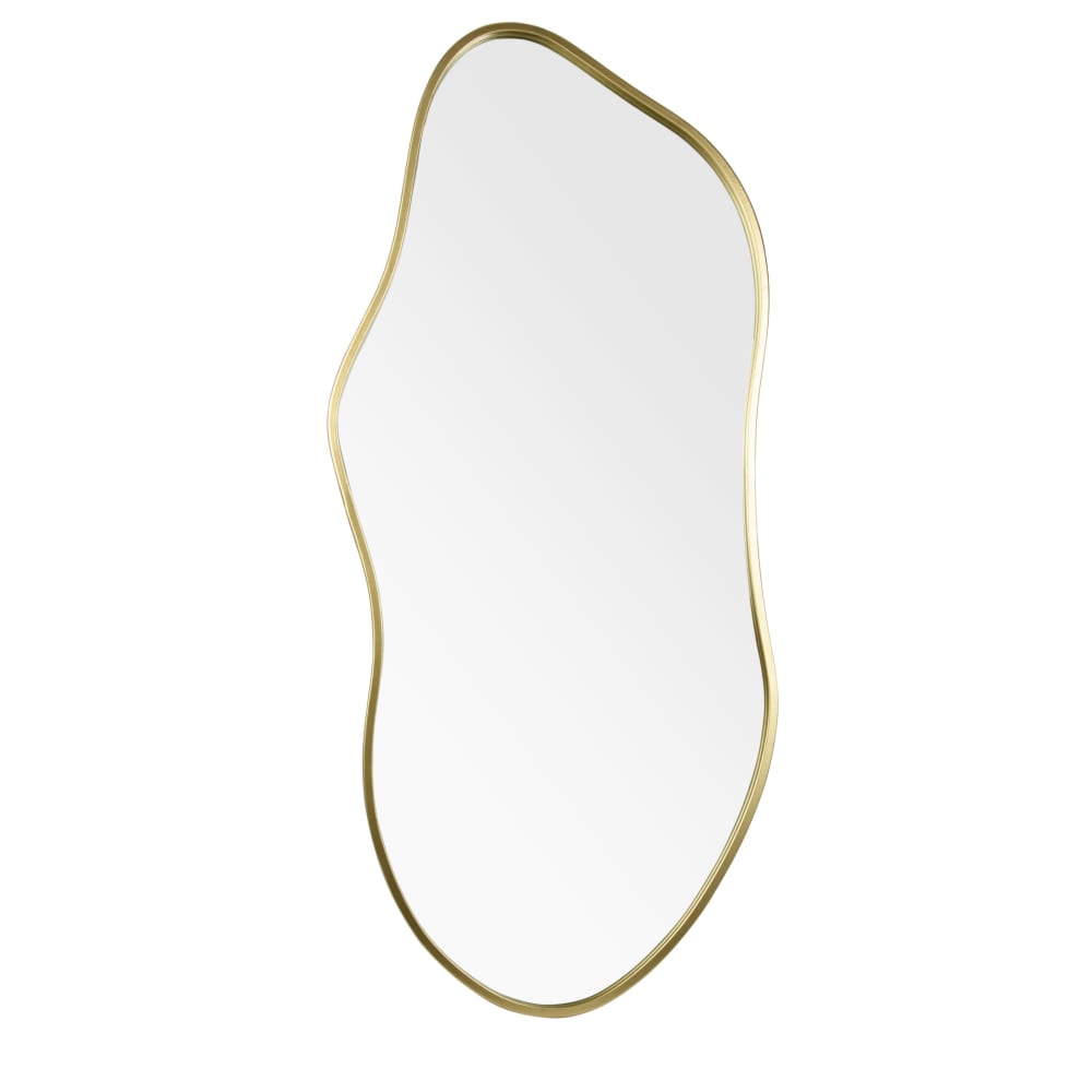 Miroir organique en métal doré, 100x52 cm
