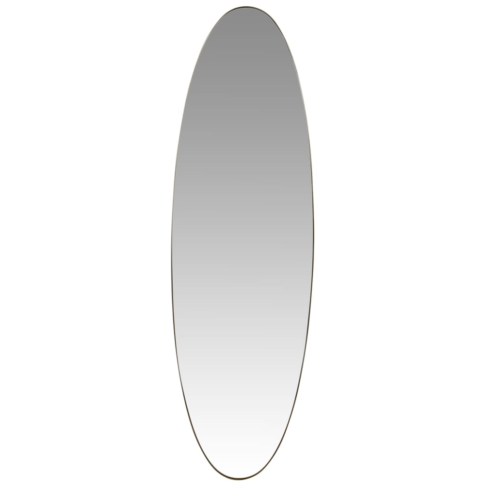 Miroir ovale en aluminium doré, 46x150 cm