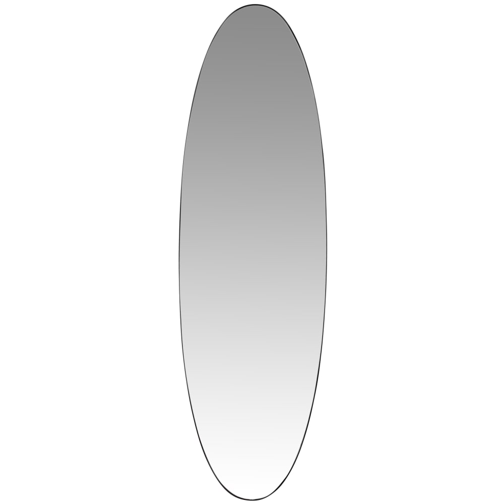 Miroir ovale en aluminium noir, 45x150 cm