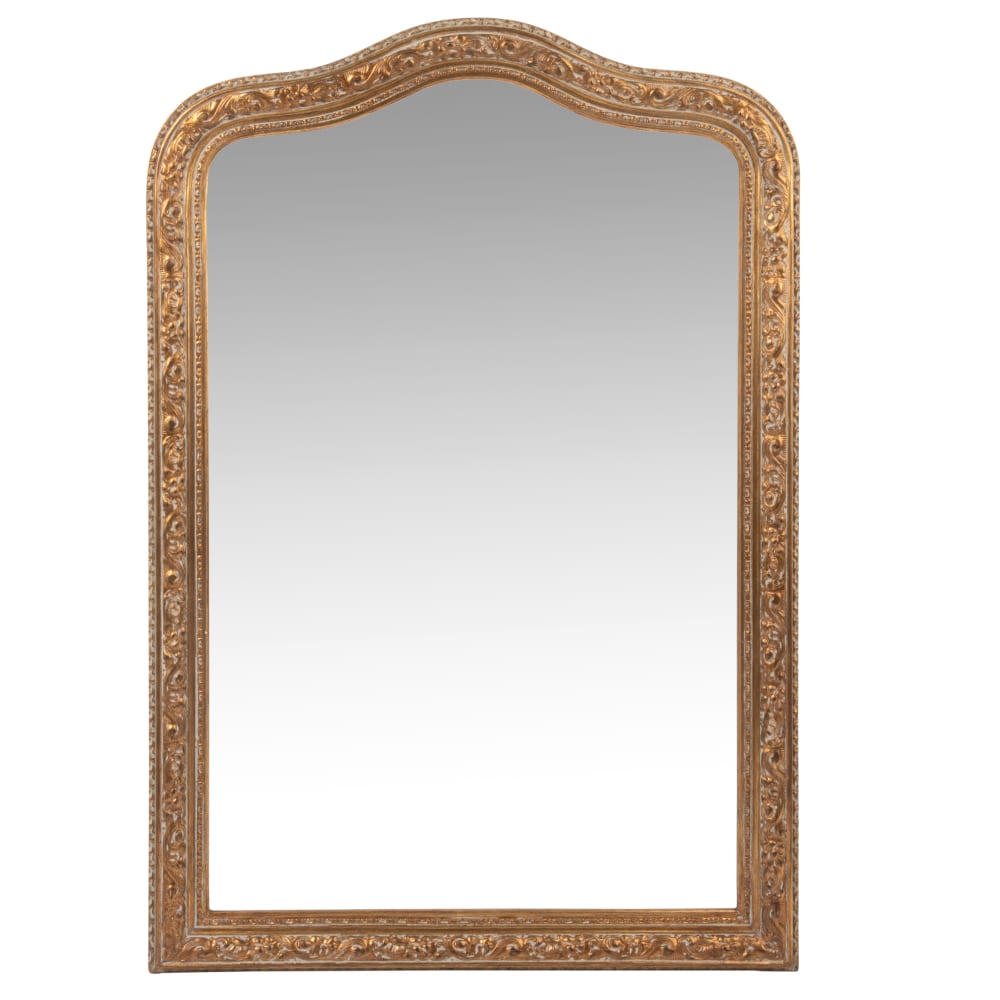 Miroir rectangulaire à moulures doré mat, 65x95 cm