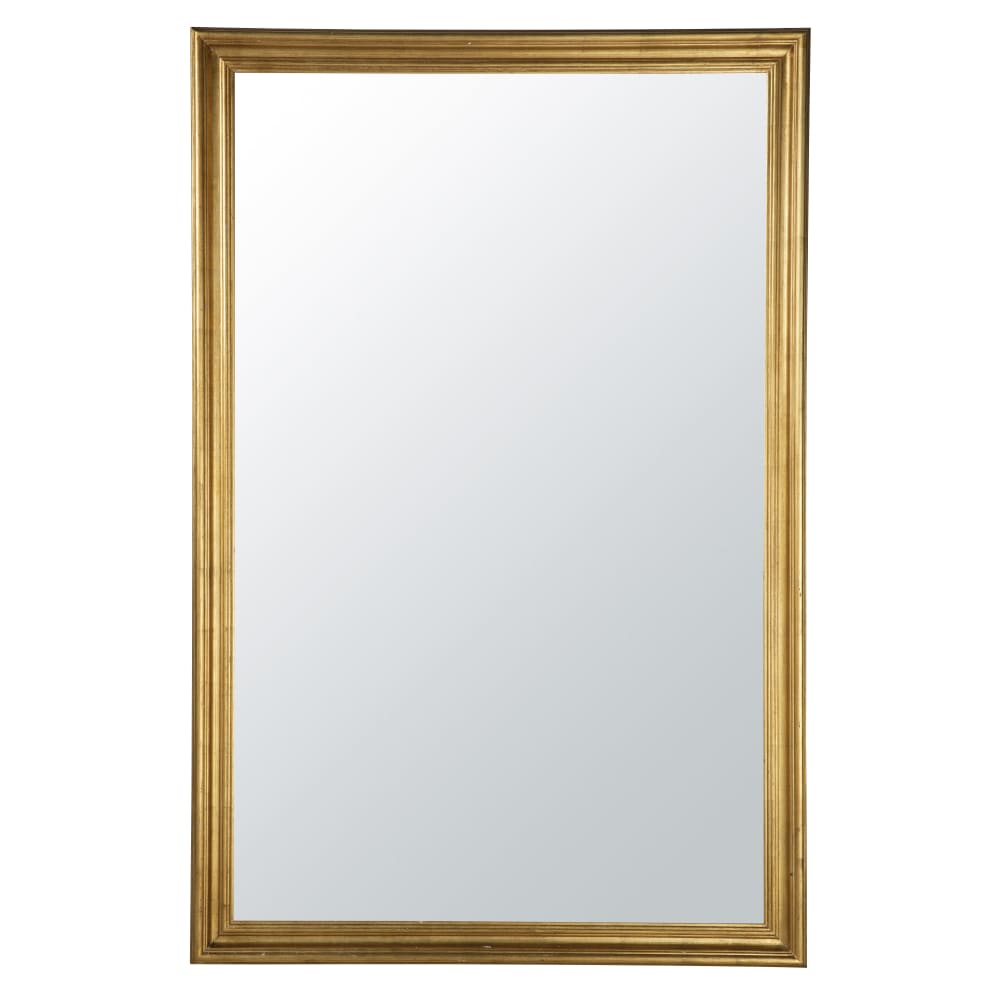 Miroir rectangulaire à moulures dorées, 181x121 cm
