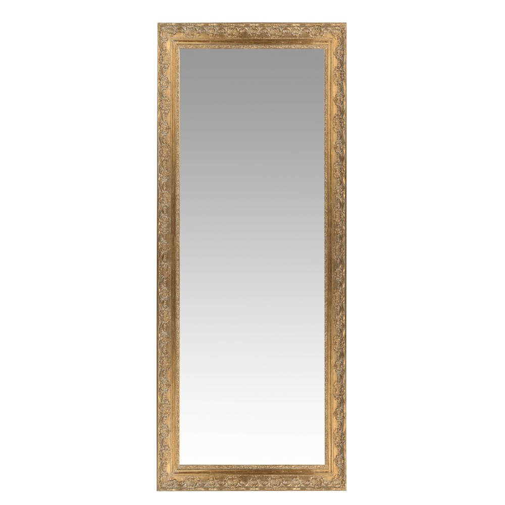 Miroir rectangulaire à moulures dorées, 59x145 cm