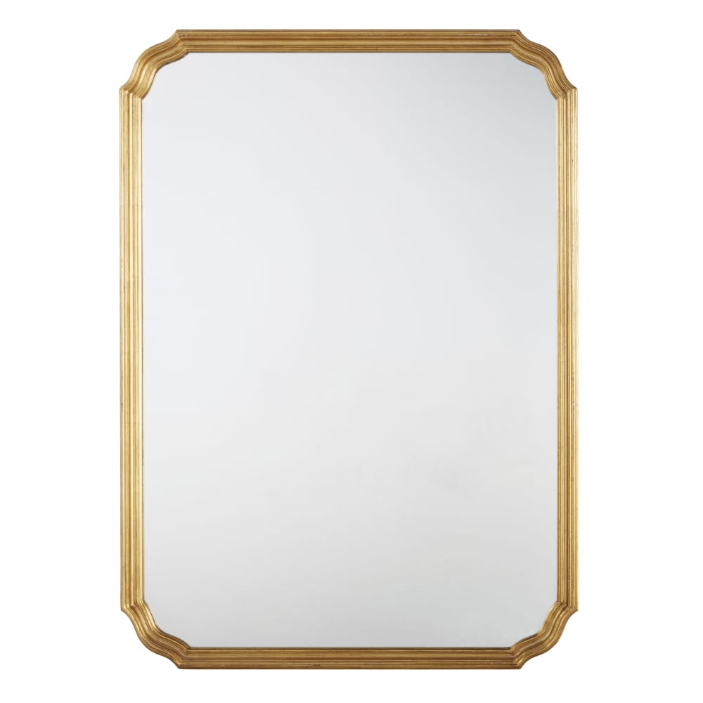 Miroir rectangulaire à moulures dorées, 80x110 cm