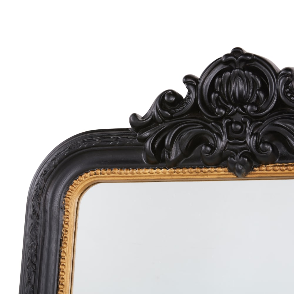 Miroir rectangulaire à moulures noires et dorées, 76x108 cm - Maisons du Monde