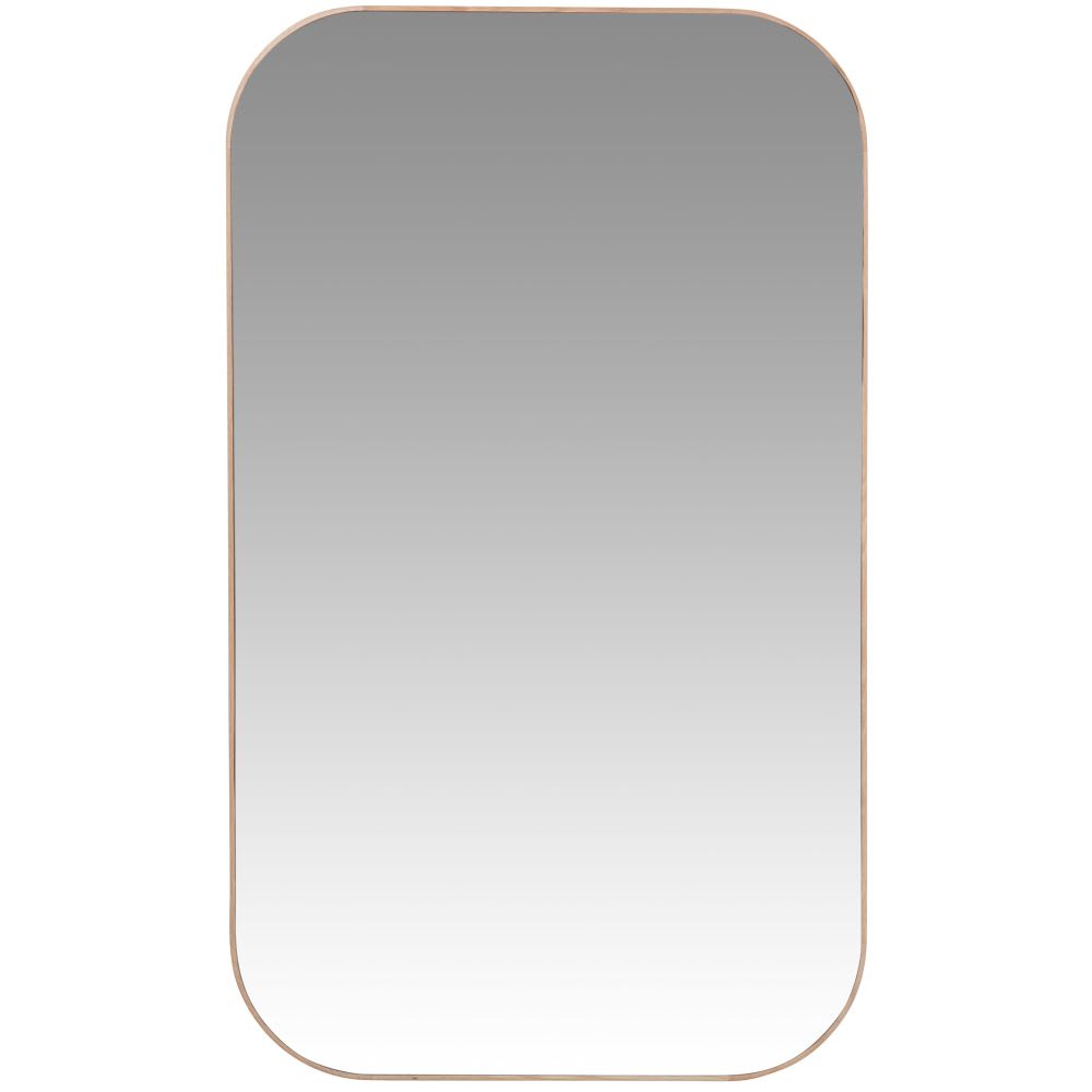 Miroir rectangulaire arrondi en bois de chêne, 60x100 cm