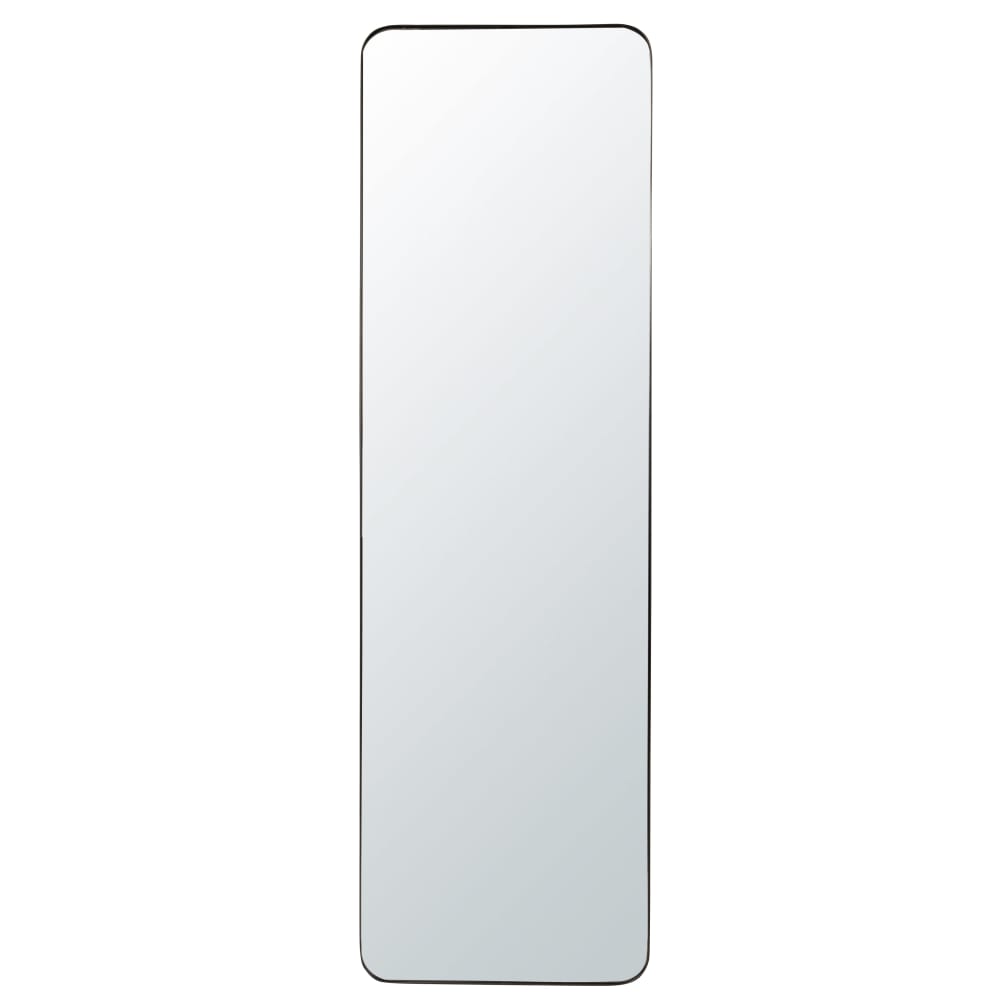Miroir rectangulaire en métal noir, 39x129 cm