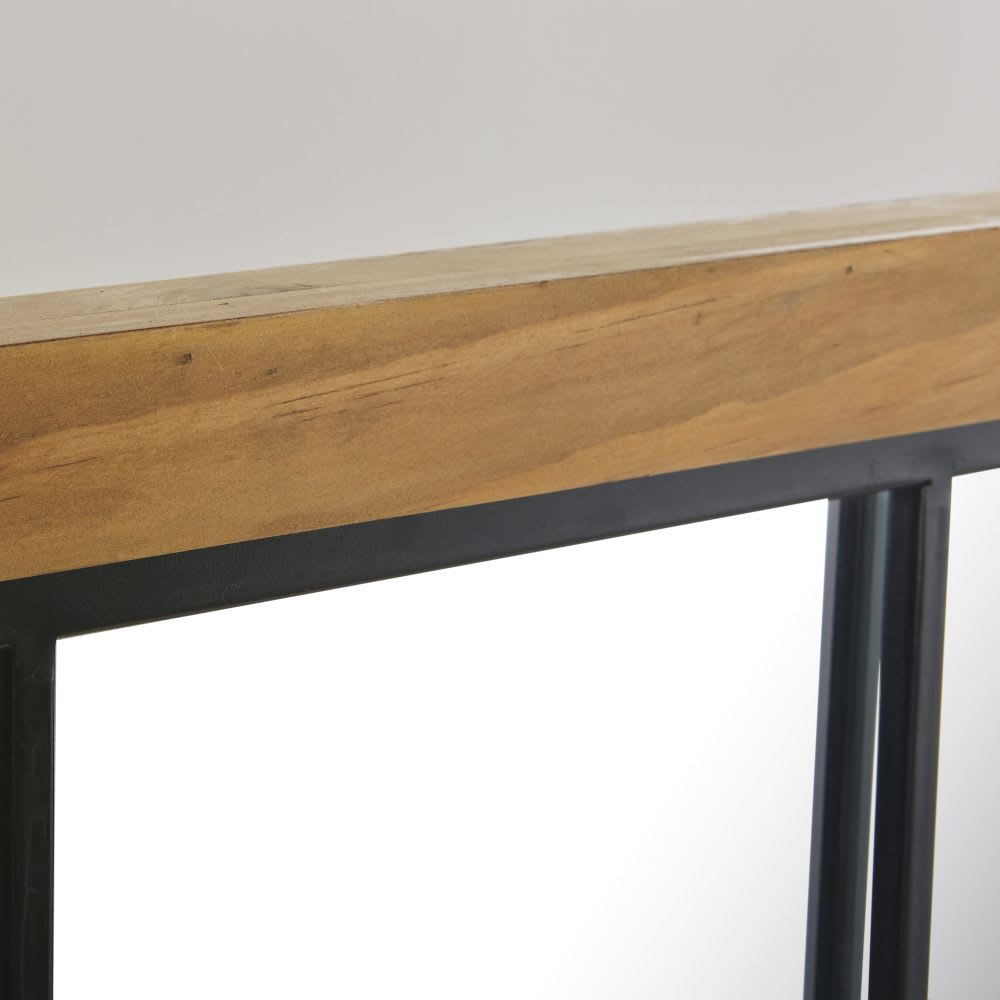 Miroir rectangulaire en pin et aluminium noir, 120x95 cm — vue 3