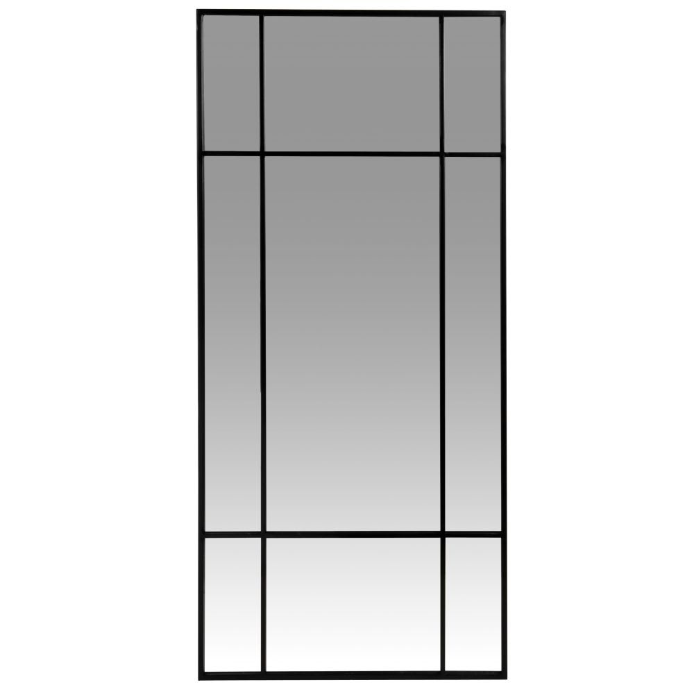 Miroir rectangulaire fenêtre en acier noir, 50x110 cm