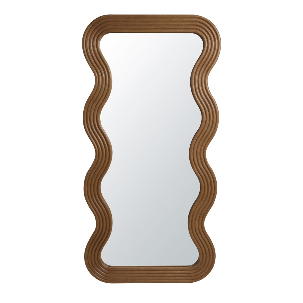 Miroir rectangulaire ondulé en bois de jabon 60x120
