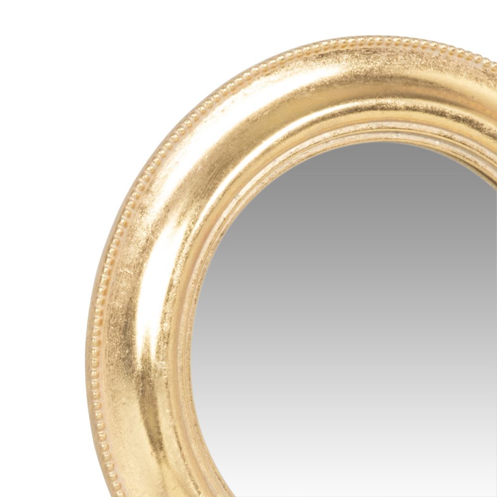 Miroir rond à moulures en polyrésine dorée D15 - Maisons du Monde