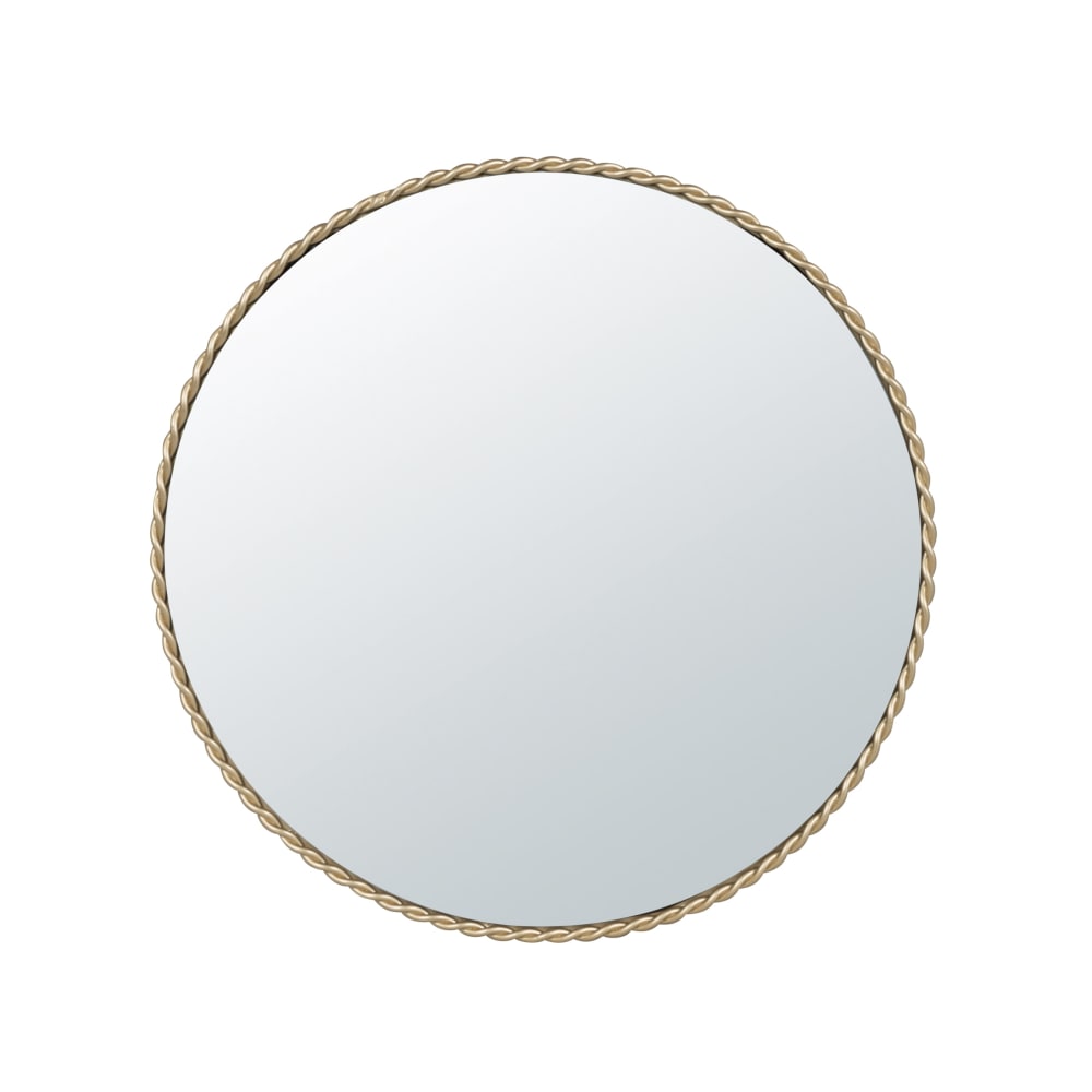 Miroir rond aluminium torsadé doré D28