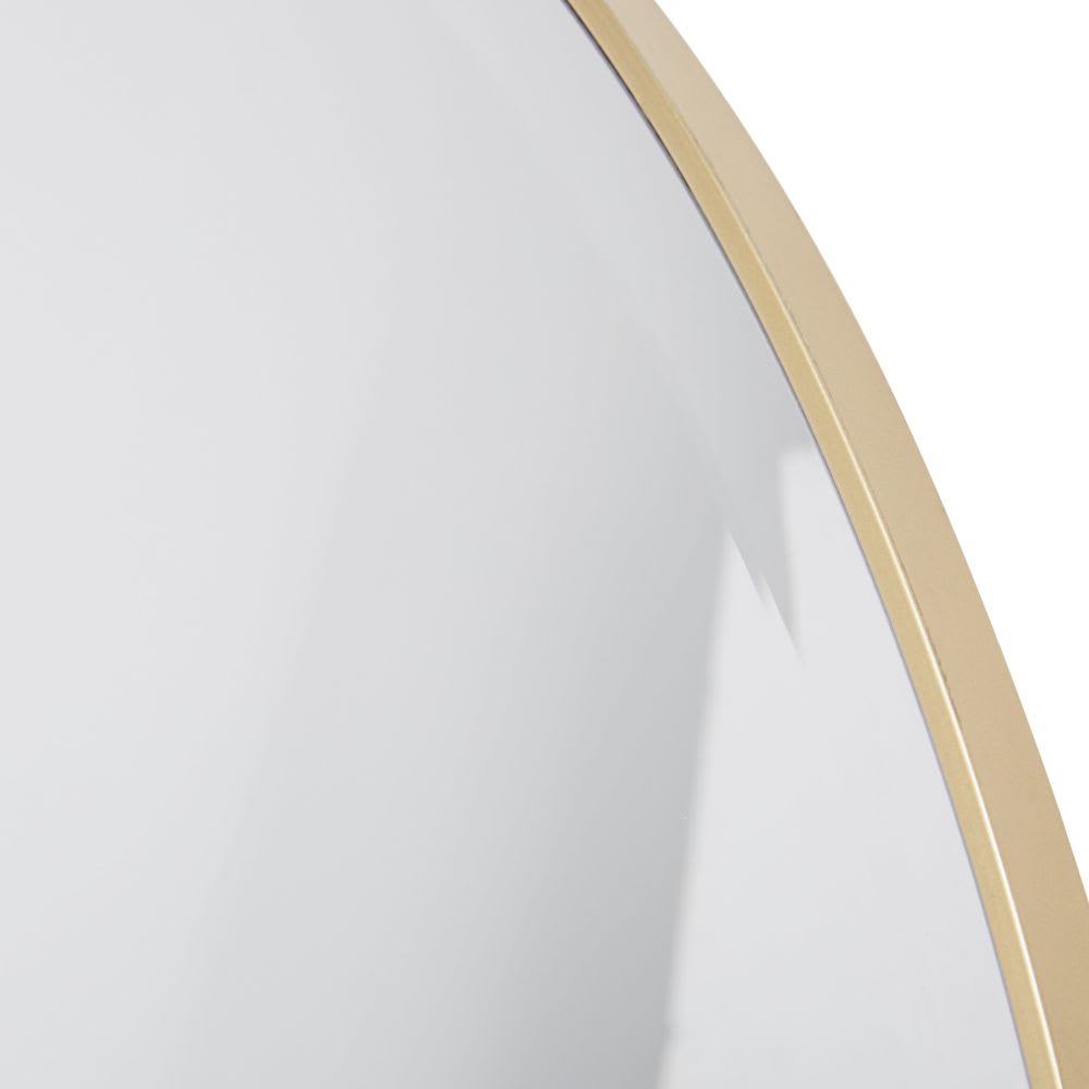 Miroir rond biseauté en acier doré, D100 cm - Maisons du Monde
