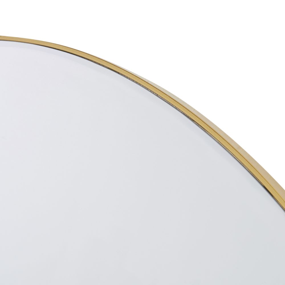 Miroir rond biseauté en acier doré, D120 cm - Maisons du Monde