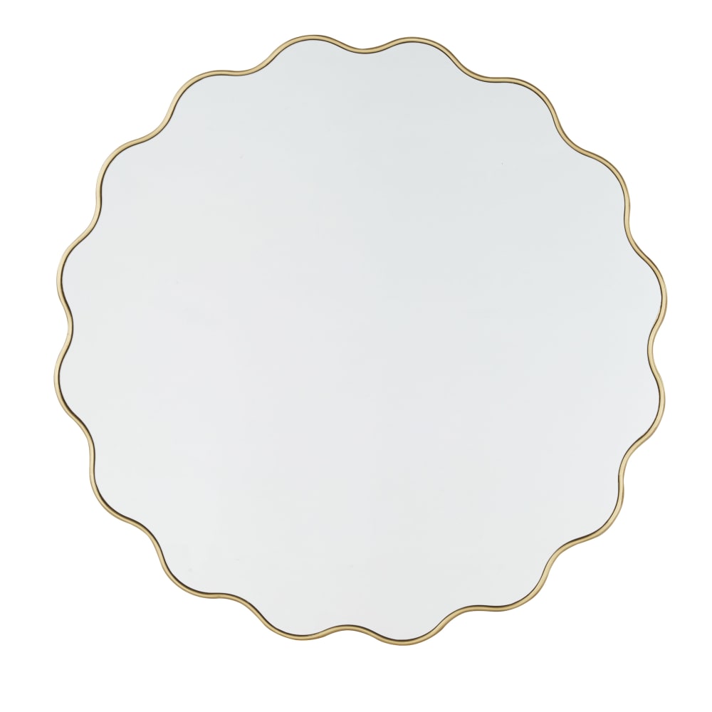Miroir rond doré, Ø110 cm