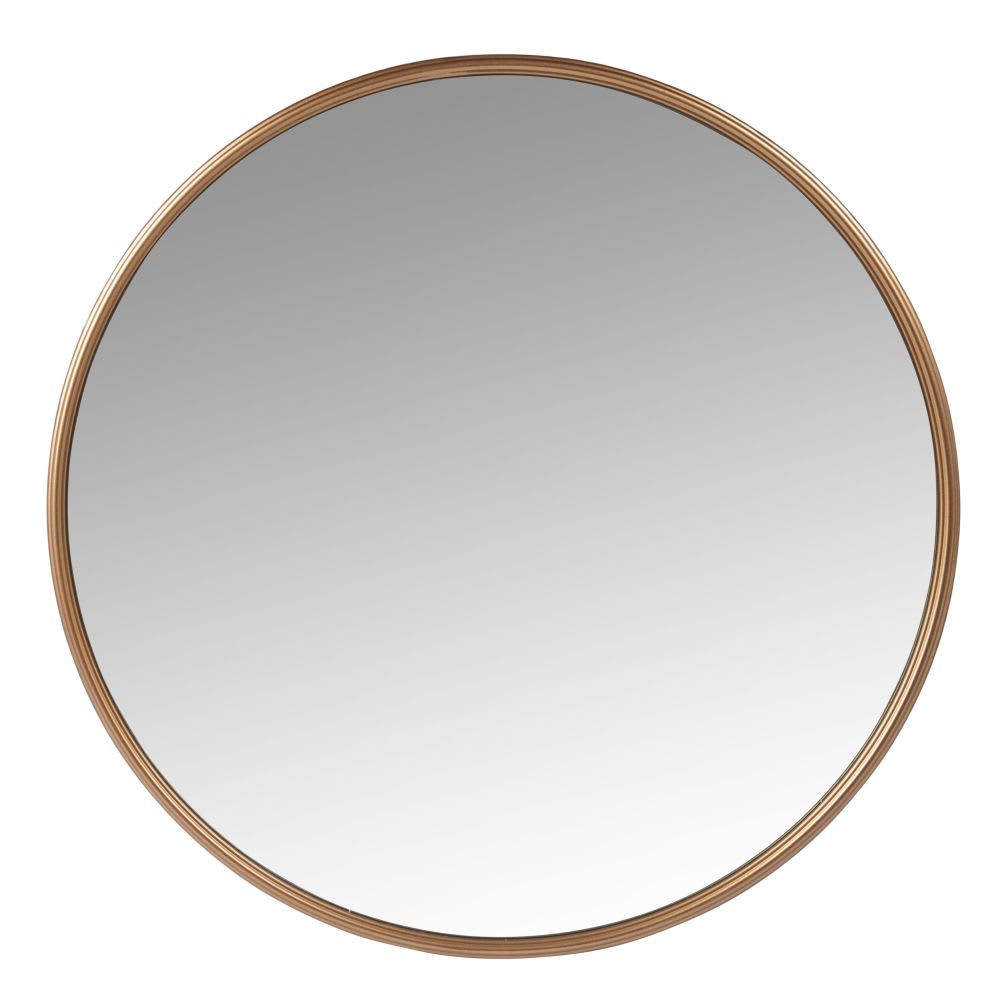 Miroir rond en acier doré D81