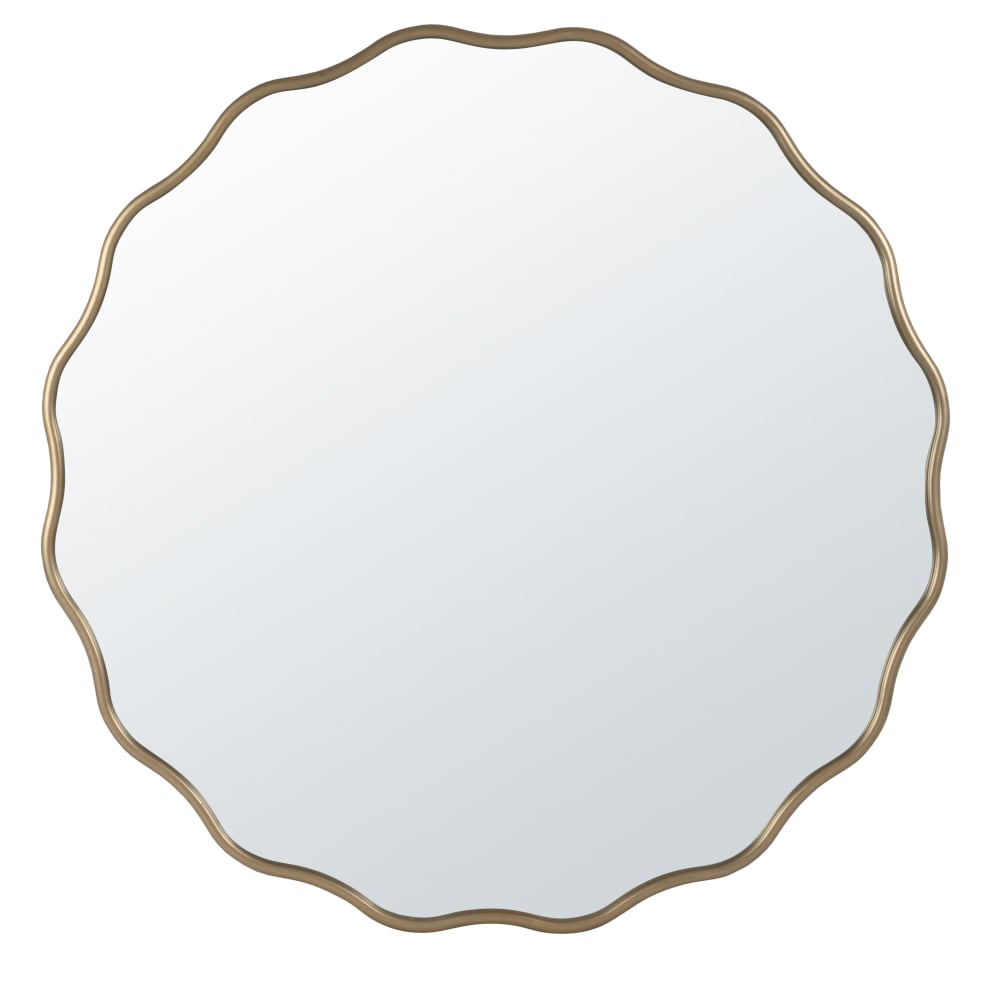 Miroir rond en aluminium doré, Ø60 cm