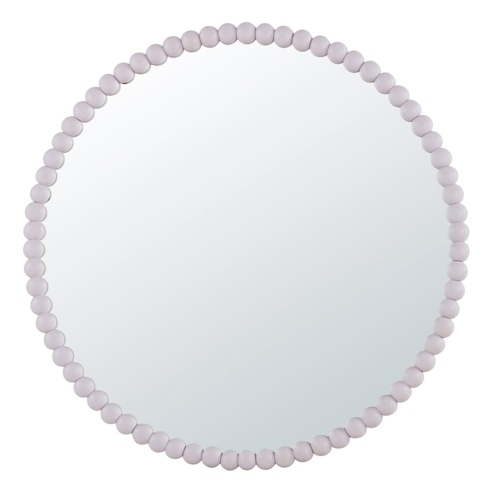 Miroir rond en bois de manguier violet D112