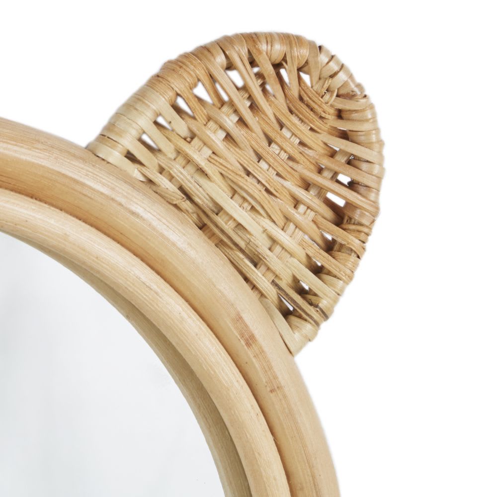 Miroir rond et oreilles en rotin beige D30 (Maisons du Monde) - Image 1