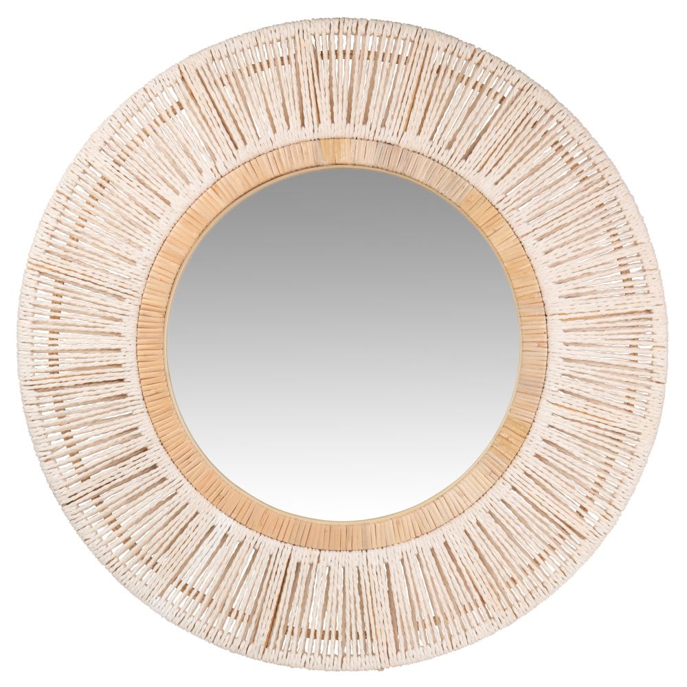 Miroir rond tressé, Ø70 cm