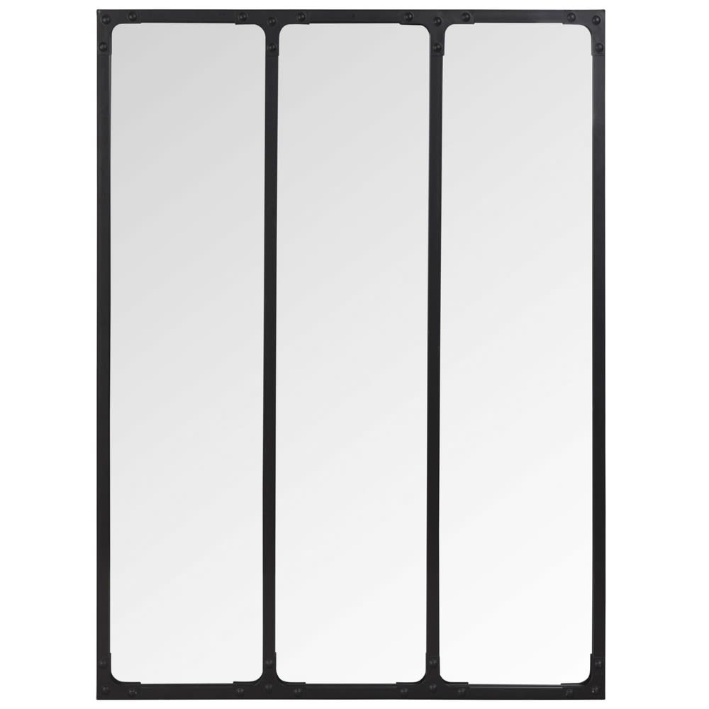 Miroir verrière rectangulaire en acier noir 60x80