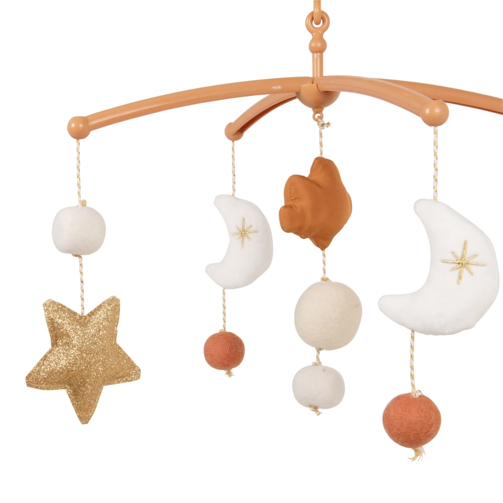 Mobile musicale bébé blanc, beige, terracotta et rose (Maisons du Monde) - Image 2