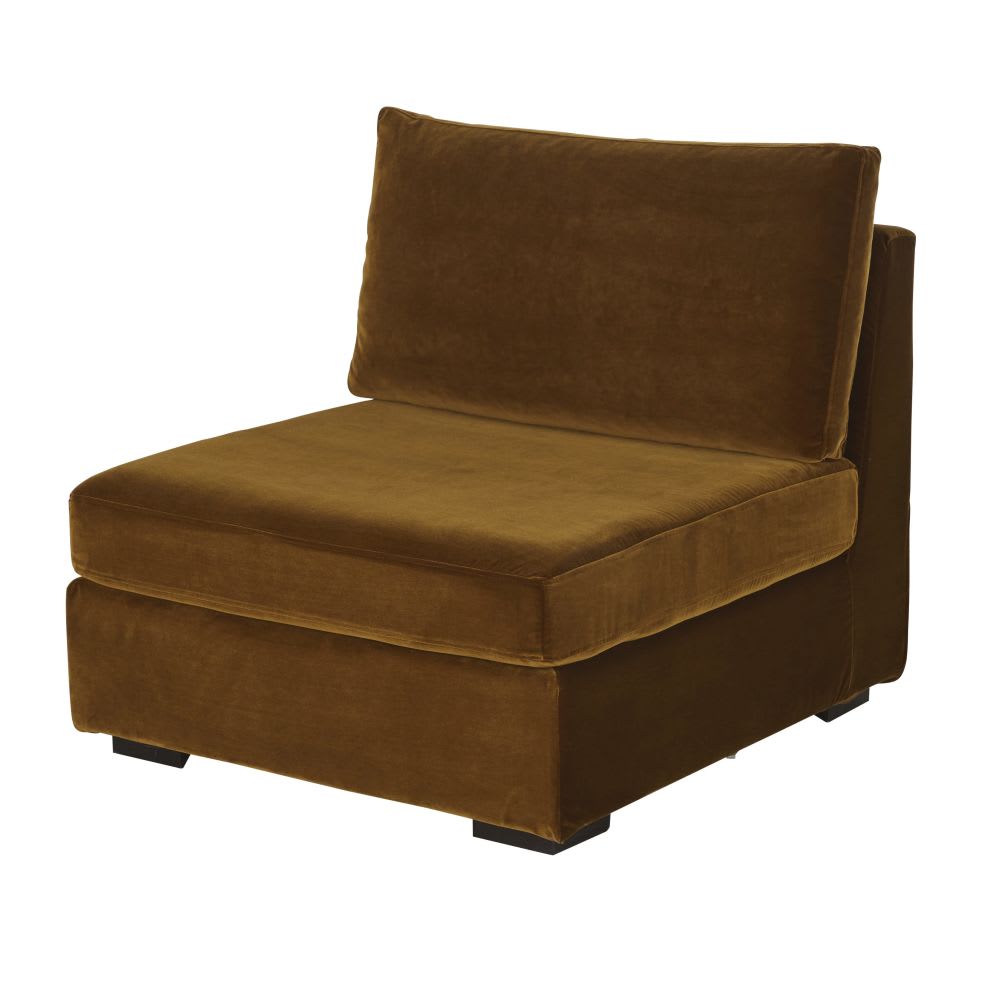 Modulelement für modulares Sofa aus Samt, bronzefarben - Maisons