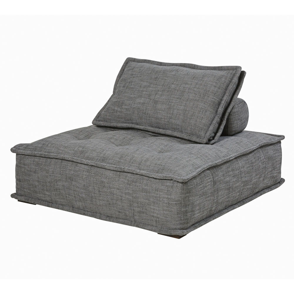 Módulo para sofá de tela reciclada gris carbón - Maisons du Monde