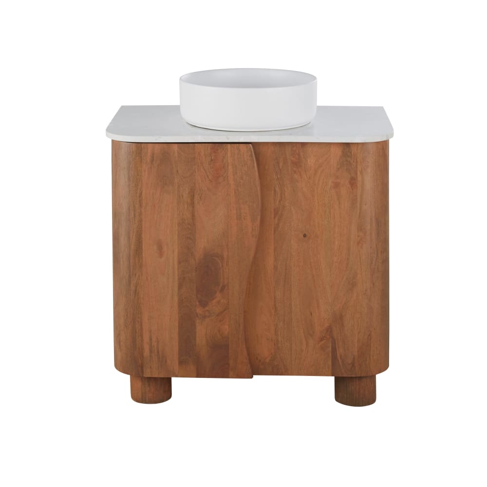 Mueble de baño con lavabo y encimera de piedra con efecto terrazo