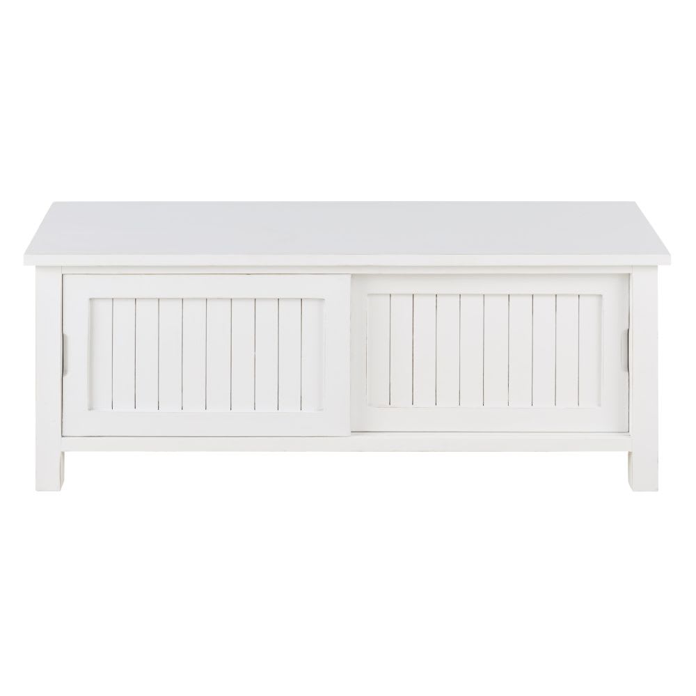 mueble de tv con 2puertas correderas blancas 120 cm