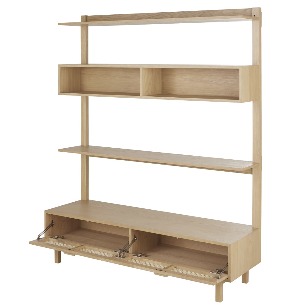 Mueble TV con estantería y 2 compartimentos, 150 cm - Maisons du Monde