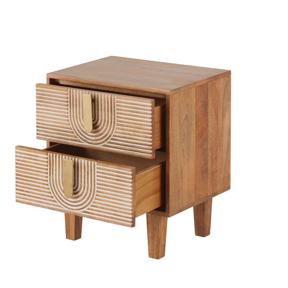 Nachttisch aus Mangoholz mit 2 Schubladen - Maisons Du Monde