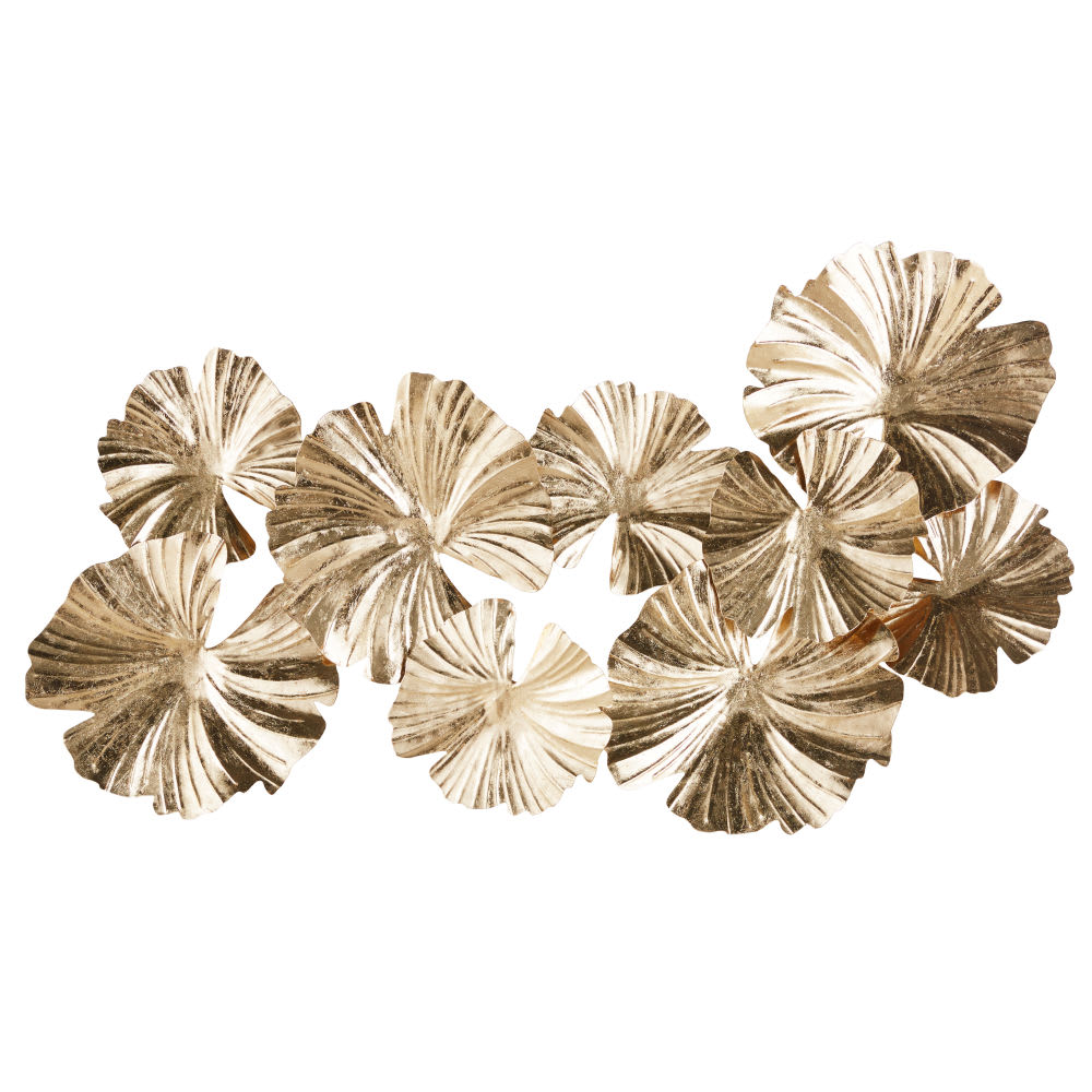 Nenúfares decorativos de metal dorado 125 x 68