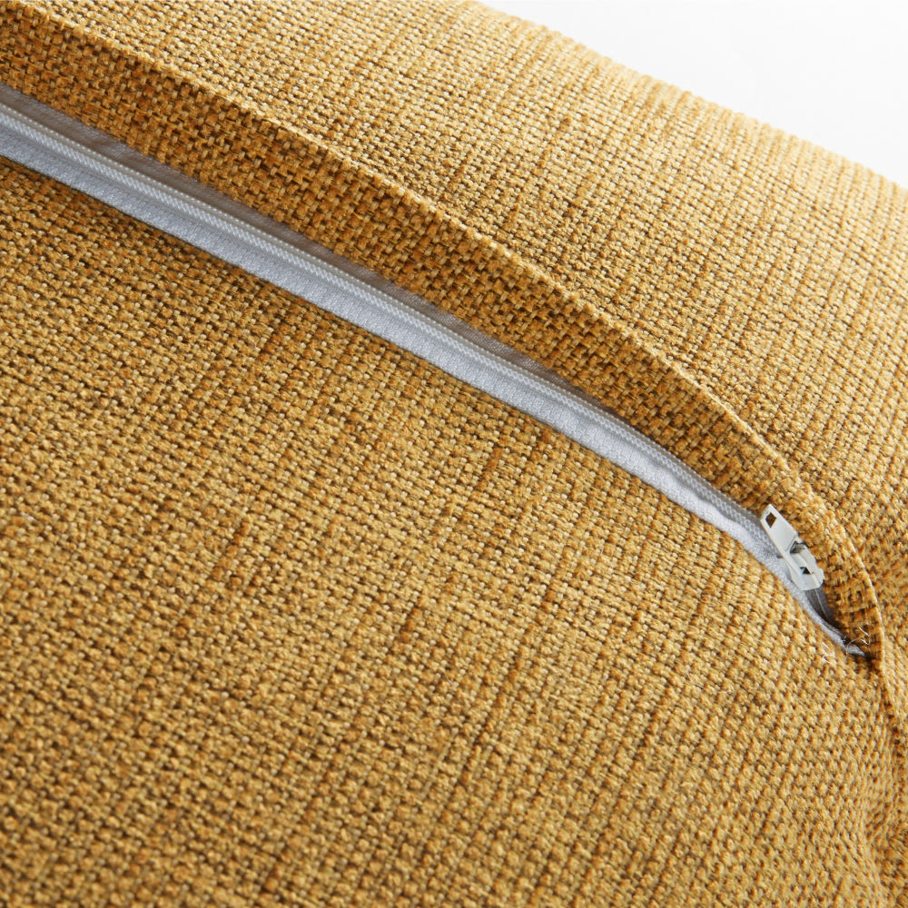 Okergeel kussen, gerecycleerd polyester, 60 x 60 cm - Maisons Du Monde