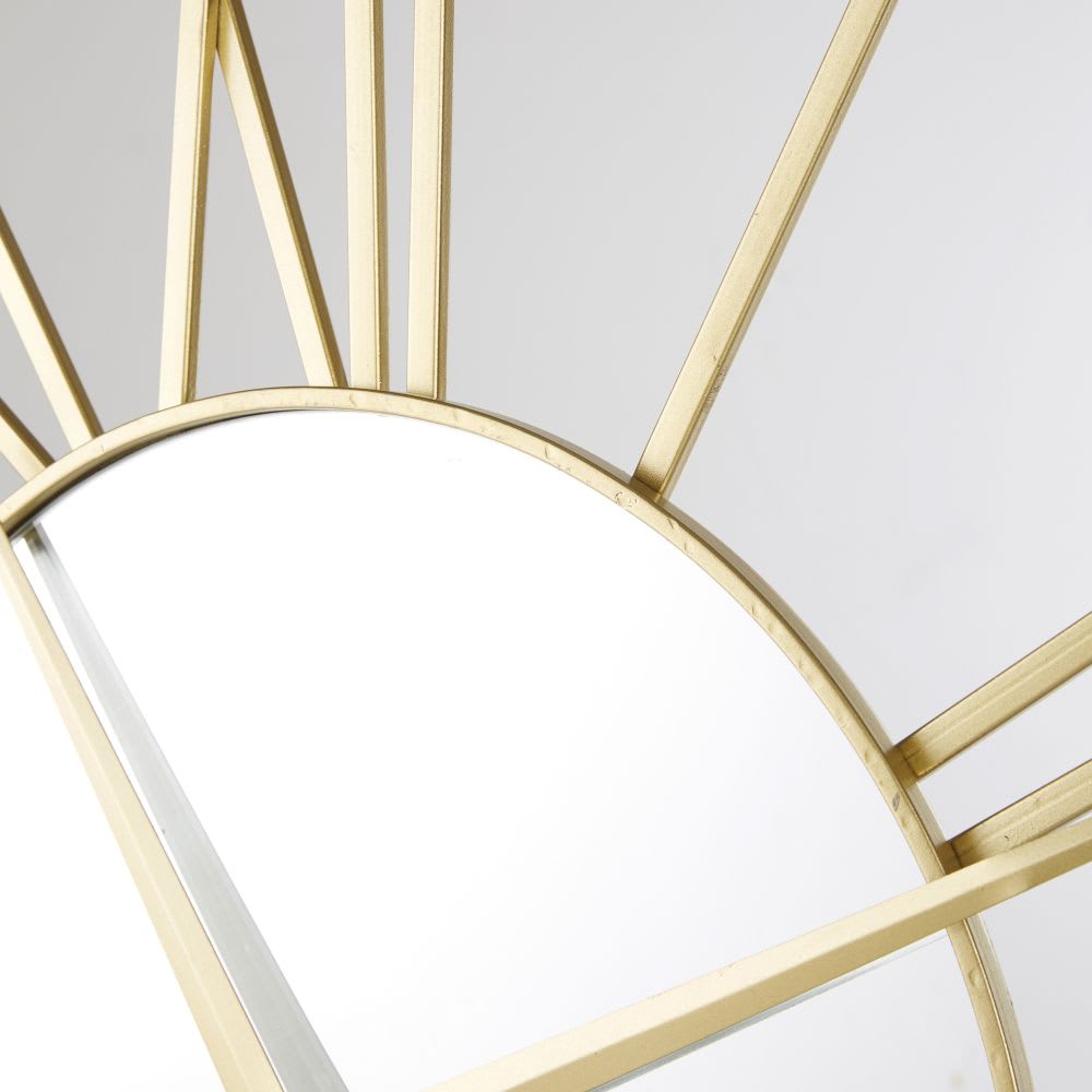 Orologio da parete in metallo dorato con specchio Ø 92 cm -
