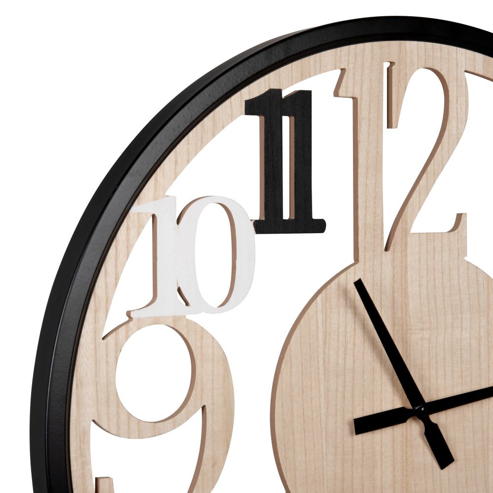 Orologio traforato beige, bianco e nero Ø 70 cm - Maisons du