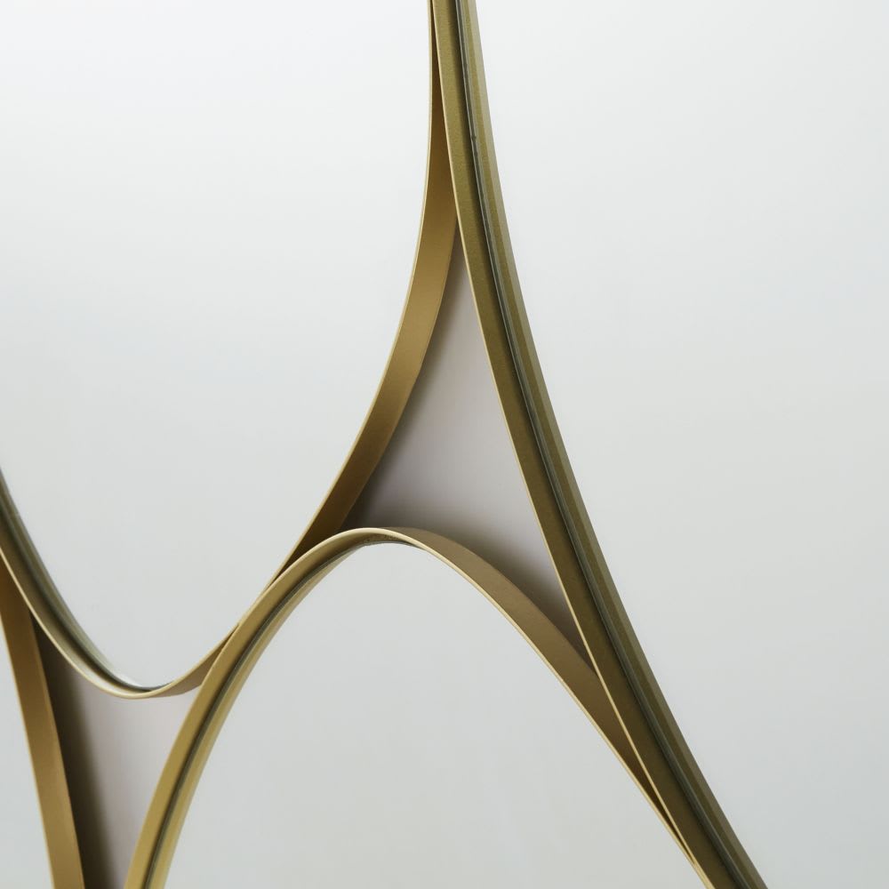 Ovaler Spiegel aus goldfarbenem Metall, 120x120cm - Maisons Du